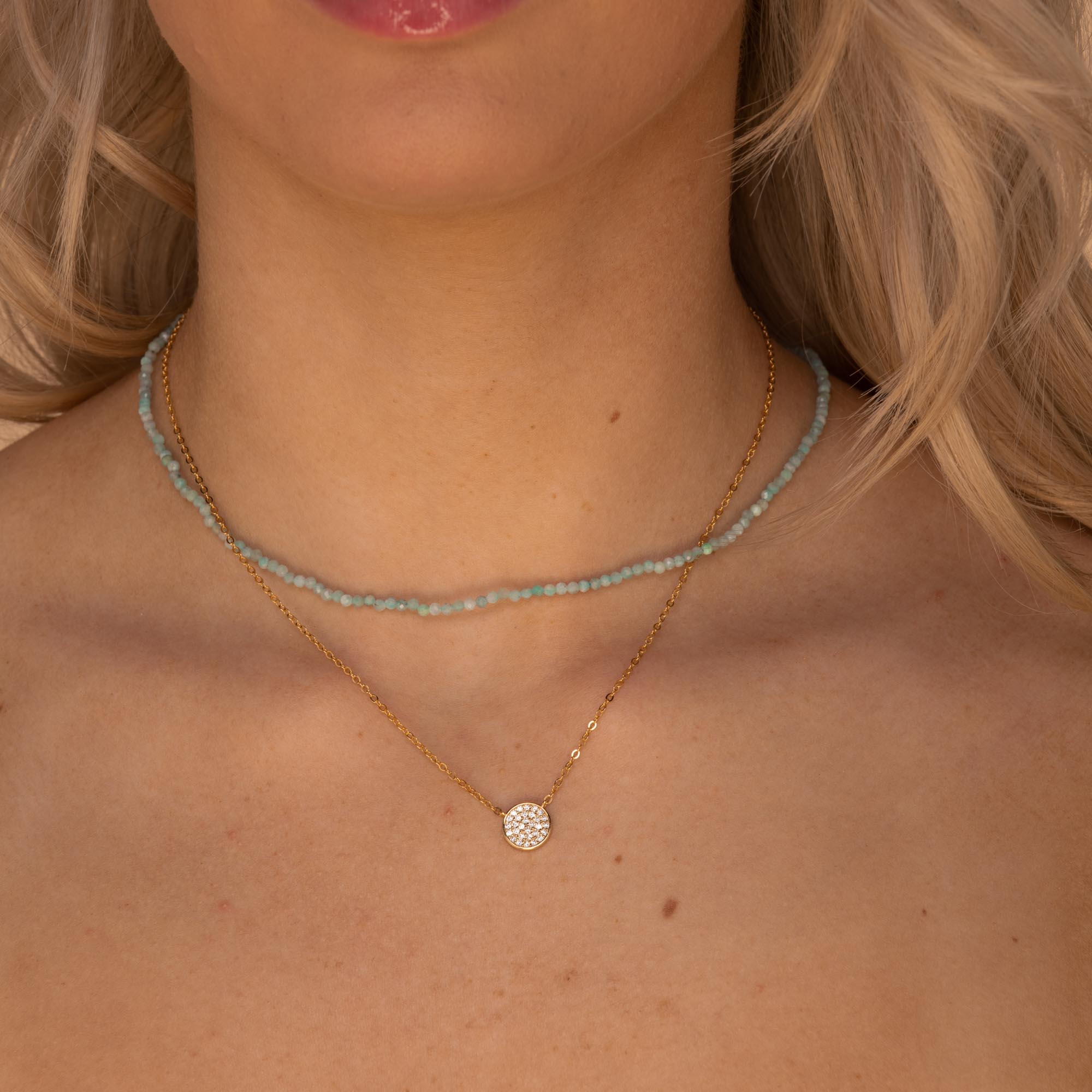 Blossom Circle Sapphire Necklace Rose Gold