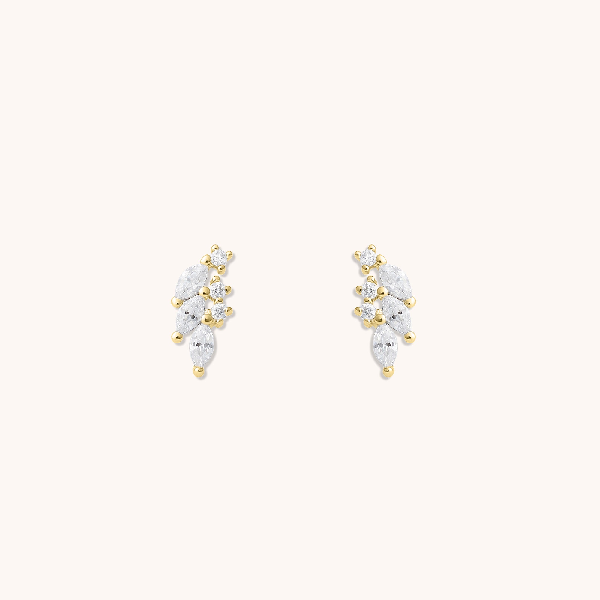 Angel Wings Marquise Earrings Gold