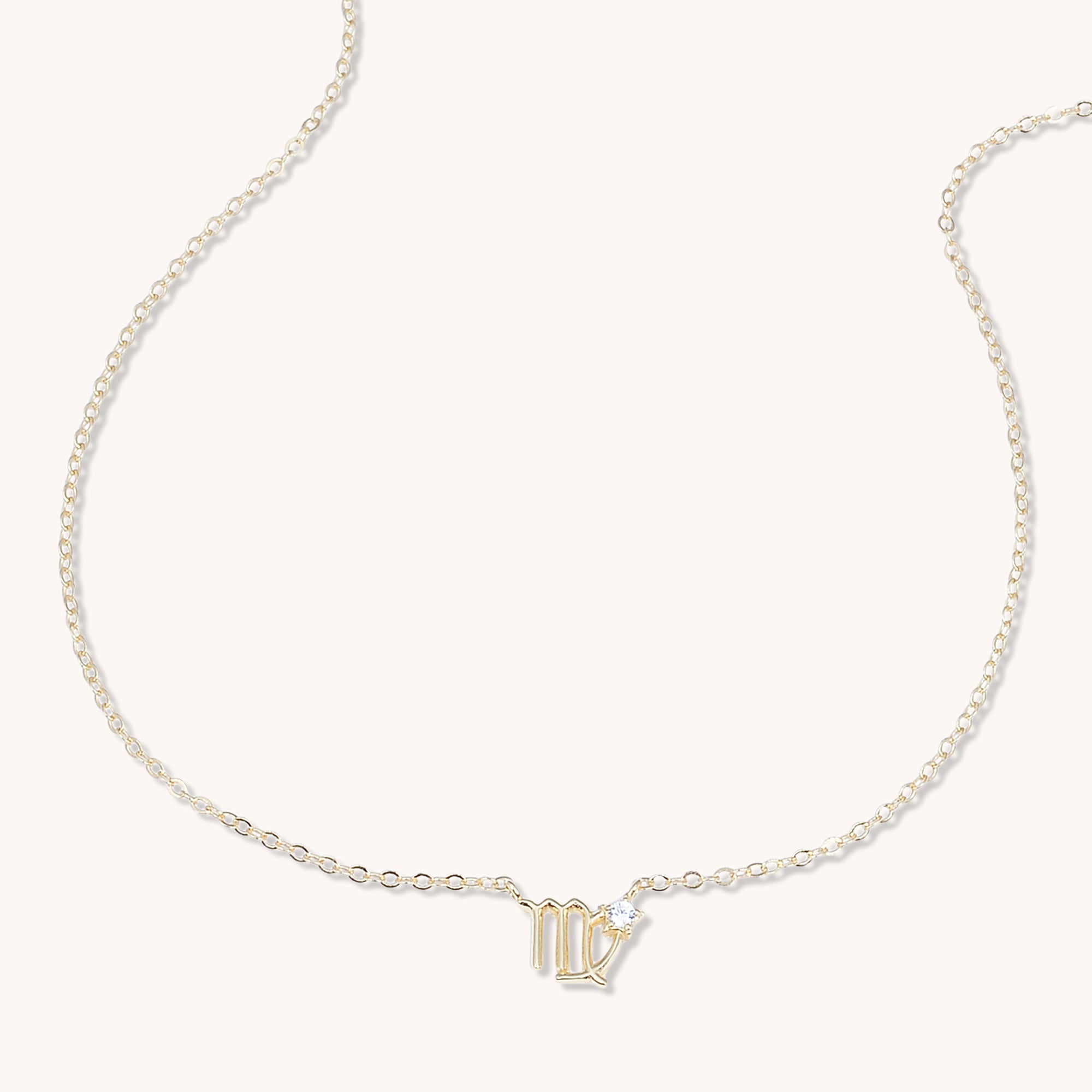 Virgo Star Sign Necklace Gold
