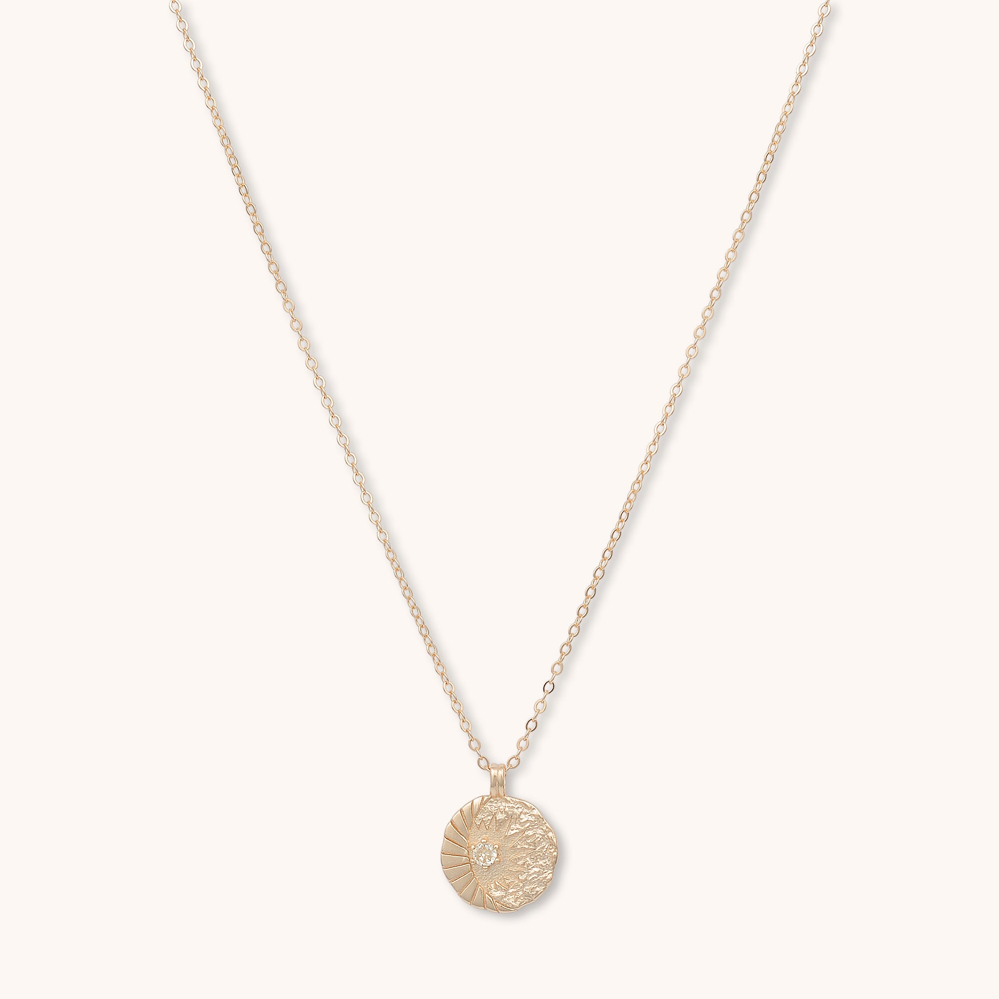 Sun Element Medallion Necklace Rose Gold