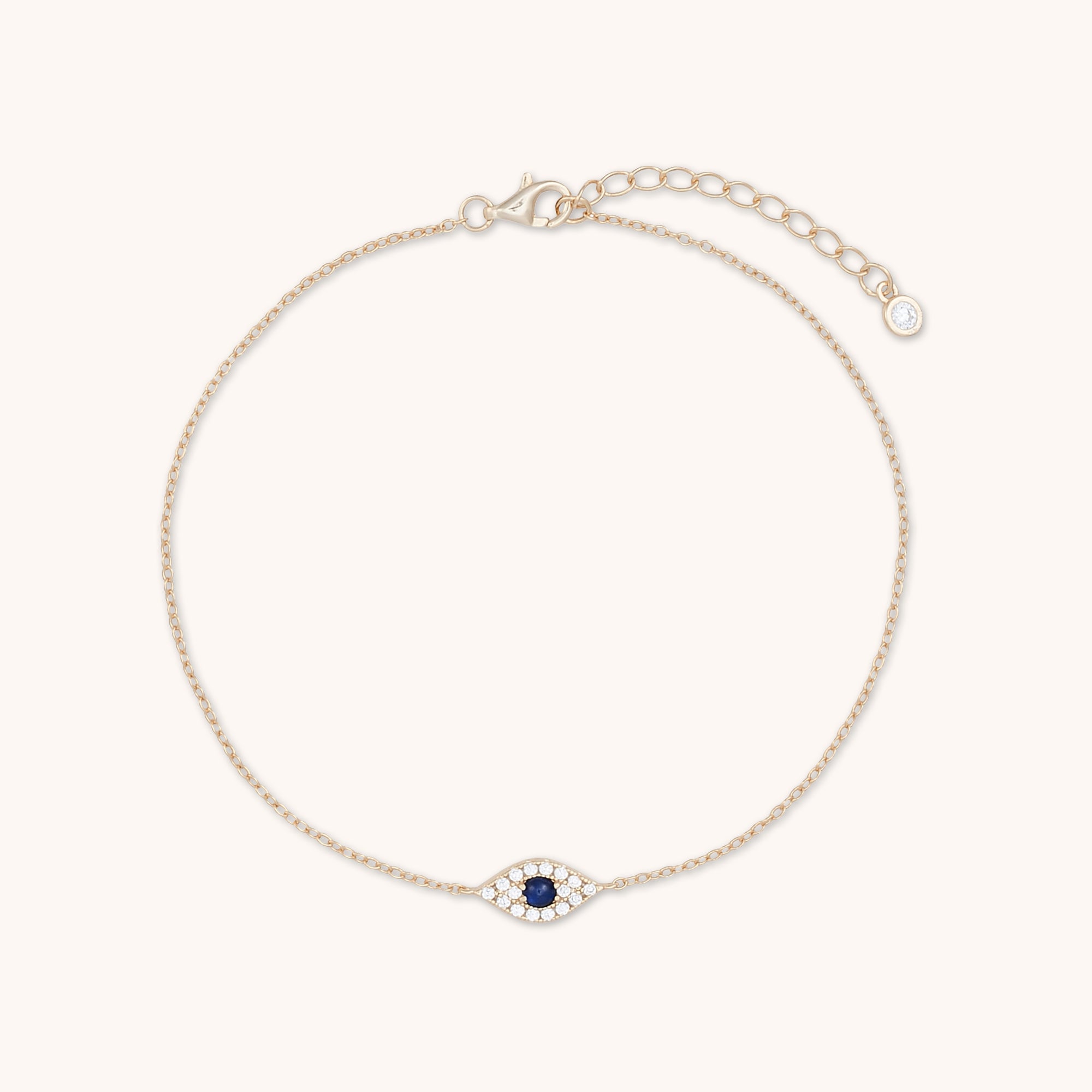 Evil Eye Sapphire Bracelet Rose Gold