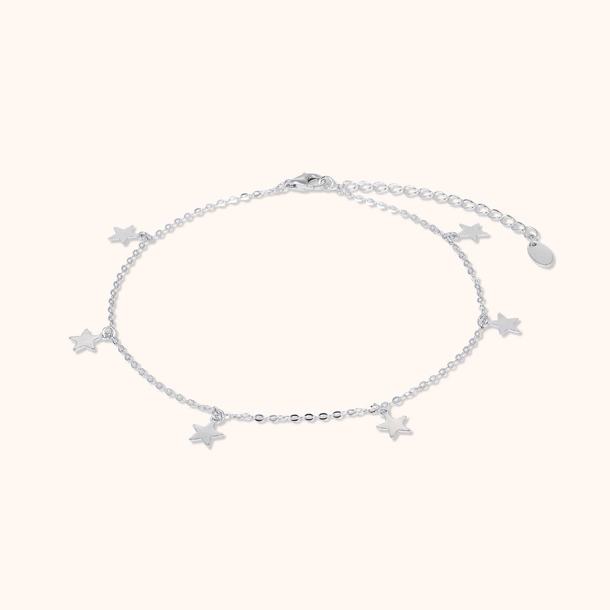 Star Dangling Anklet Silver