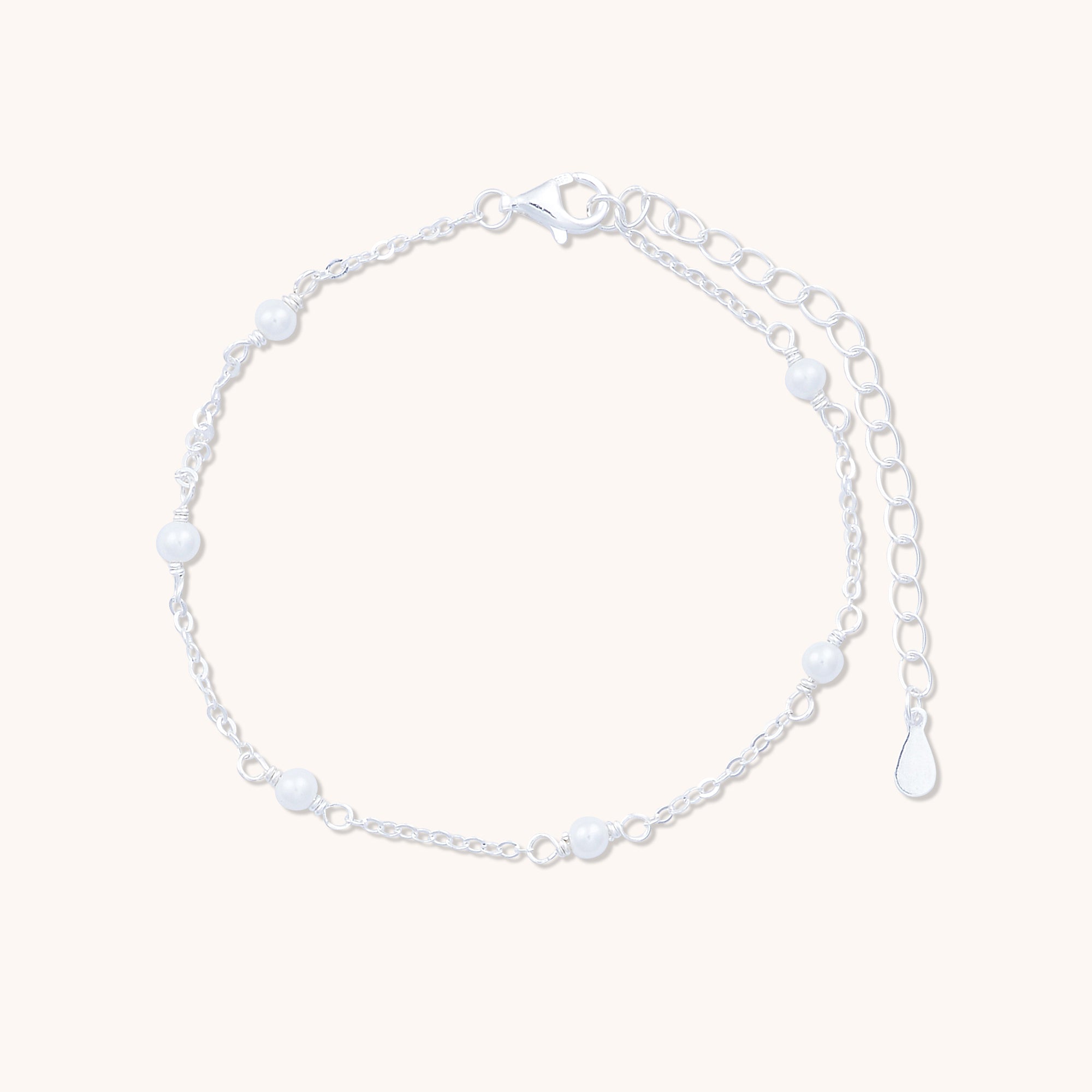 Pearl Station Bracelet Silver