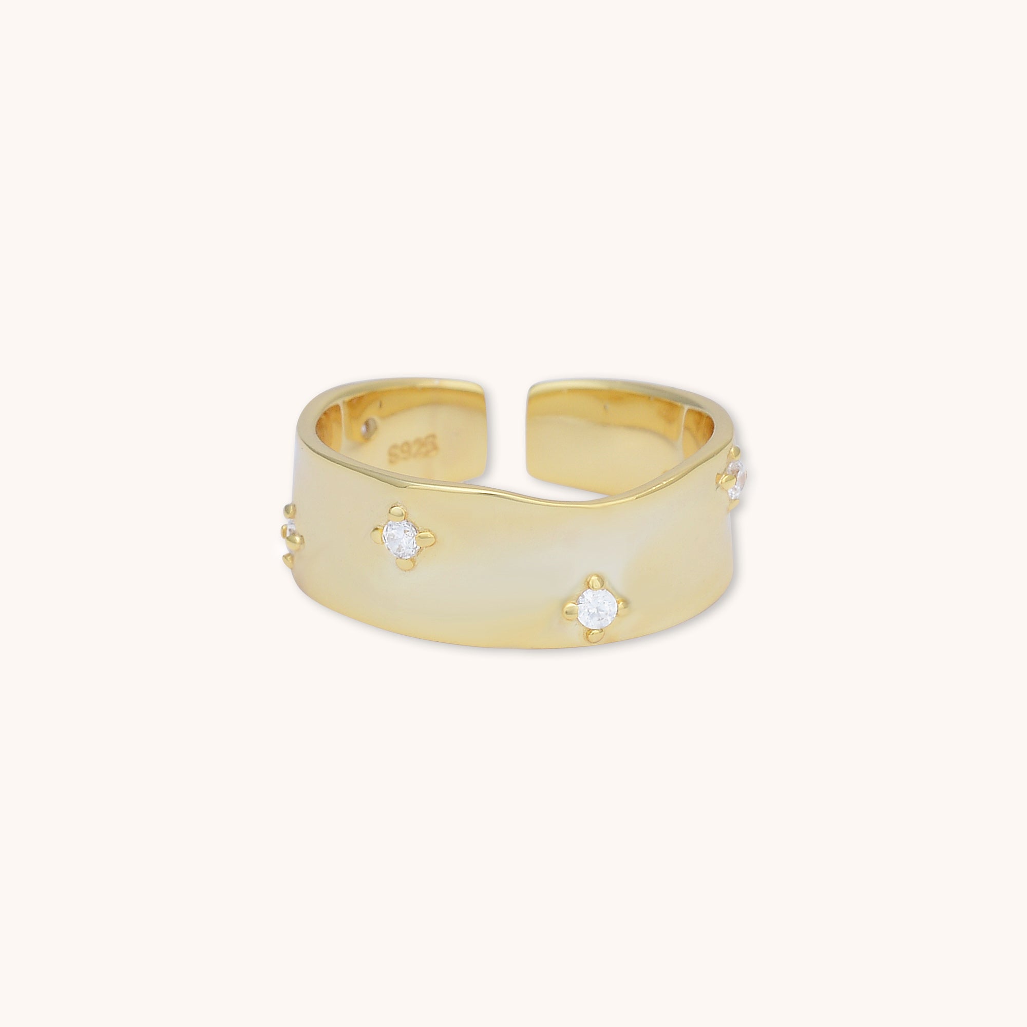 Moondust Statement Open Ring Gold