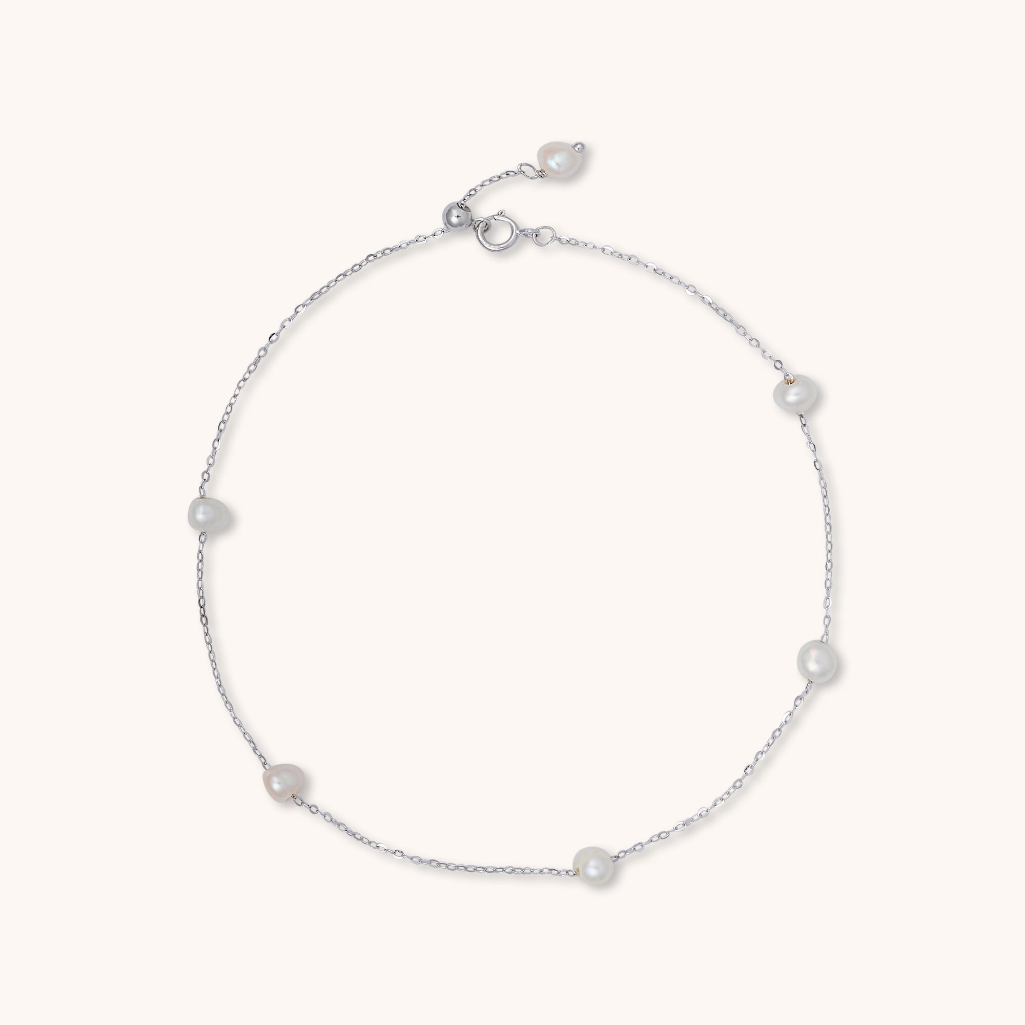 Echo Pearl Station Bracelet Silver