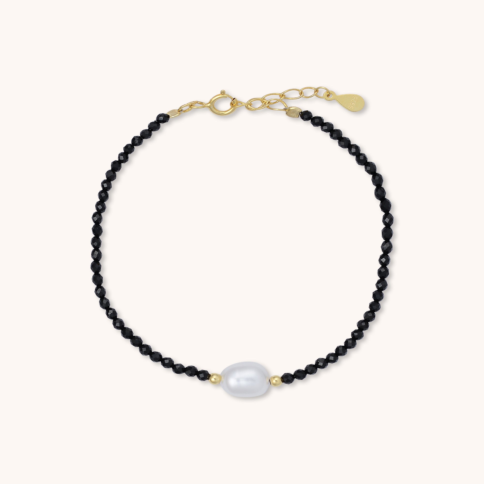 Beaded Pearl Bracelet Gold